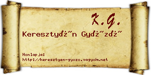 Keresztyén Győző névjegykártya